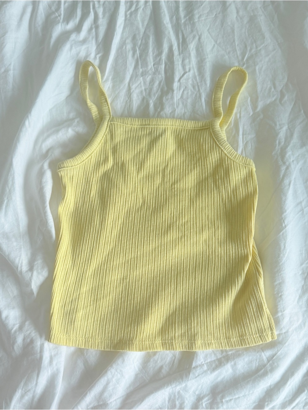 Old Navy Yellow Ribbed Square-Neck Tank